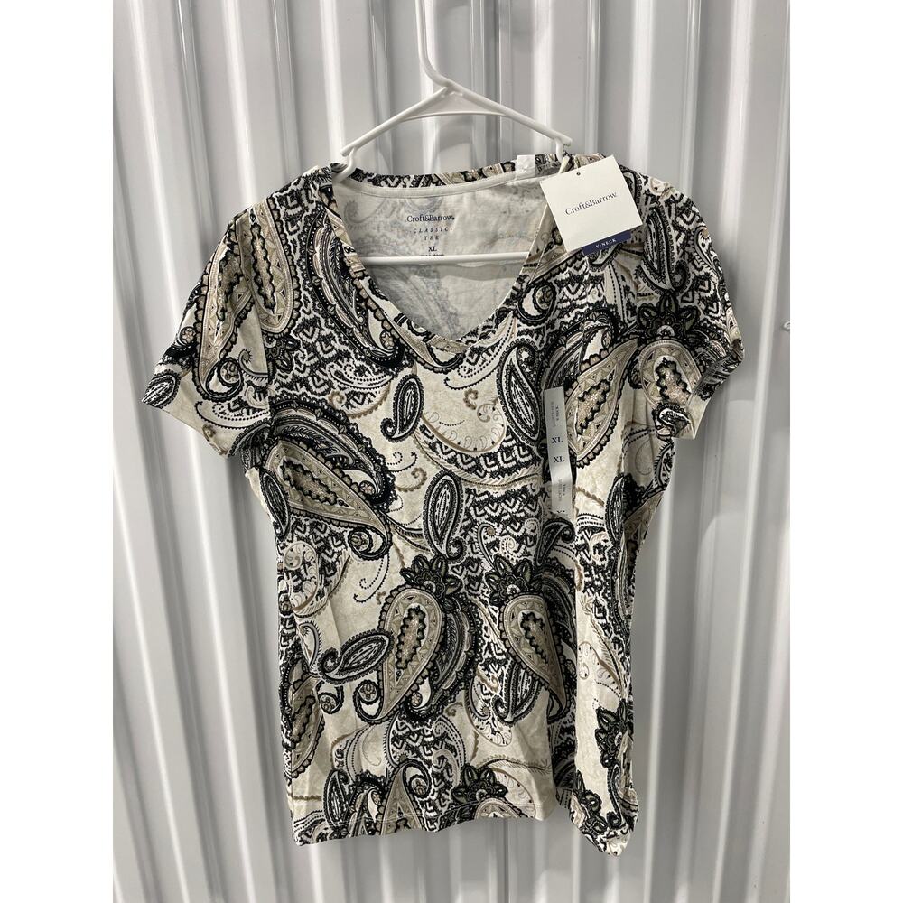 Women’s Croft & Barrow Classic Tee Size XL Color 321 LACPSY GN Made in Malaysia